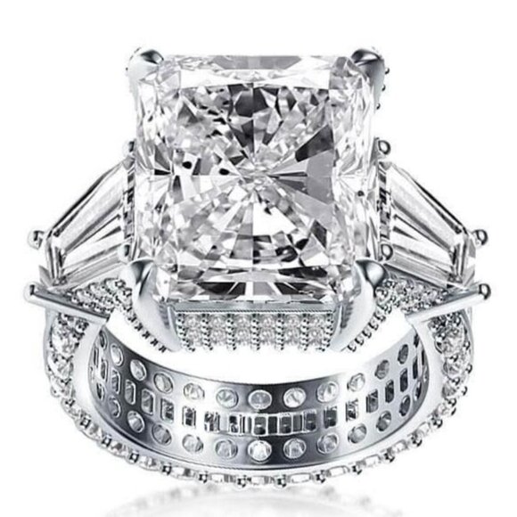 Jewelry - ✨ Princess Cut 4A CZ Micro Moissanite Ring for Women, FB16FA1096